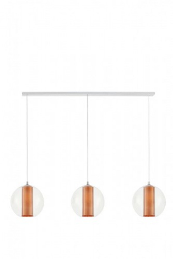 Merida lampa wisząca 3-punktowa miedź/transparentna 10694308