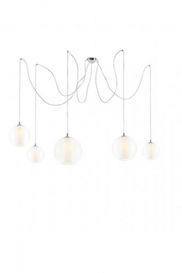 Merida Spider lampa wisząca 5-punktowa biała/transparentna 10691501