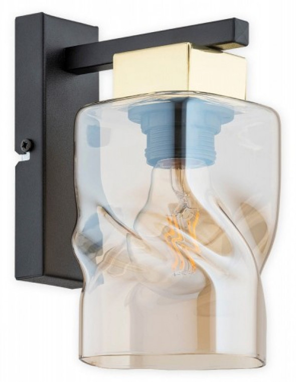 Meru kinkiet 1-punktowy czarny/bursztyn O2960 K1 CZA + ZL