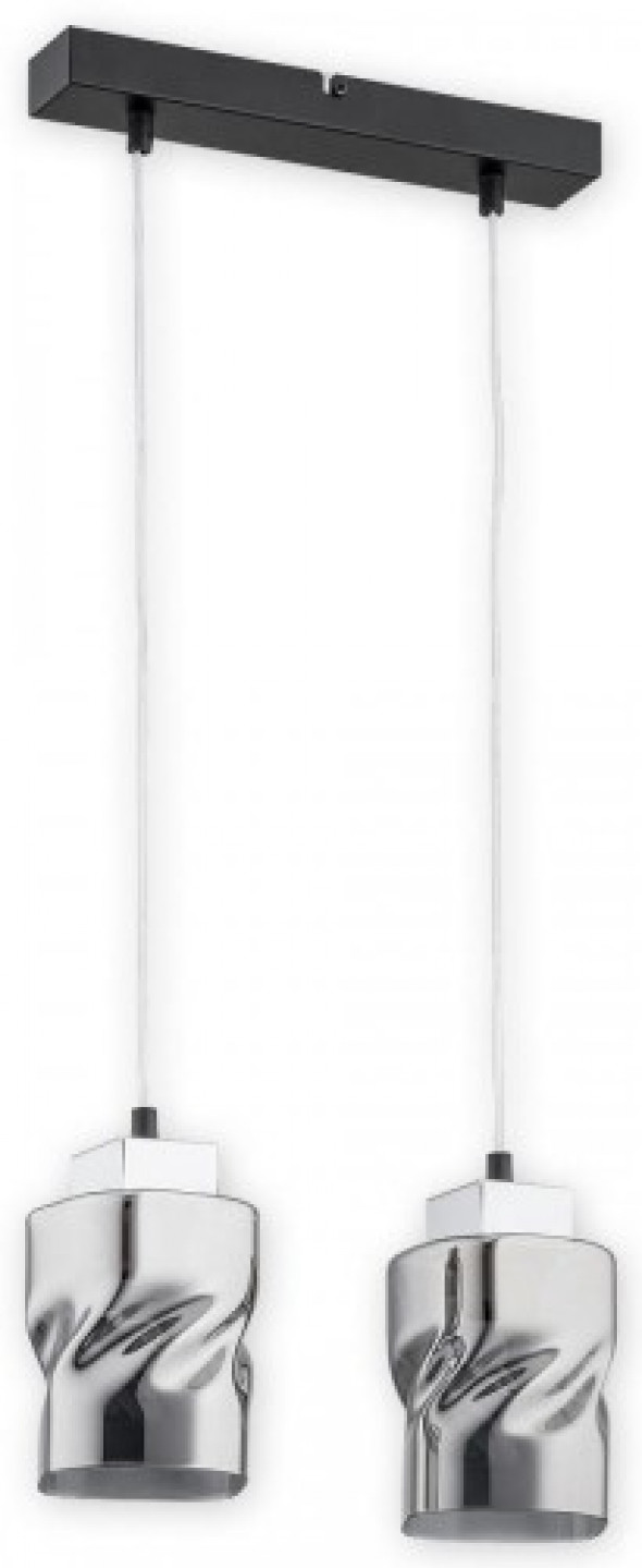 Meru lampa wisząca 2-punktowa czarna/grafit O2962 W2 CZA + CH