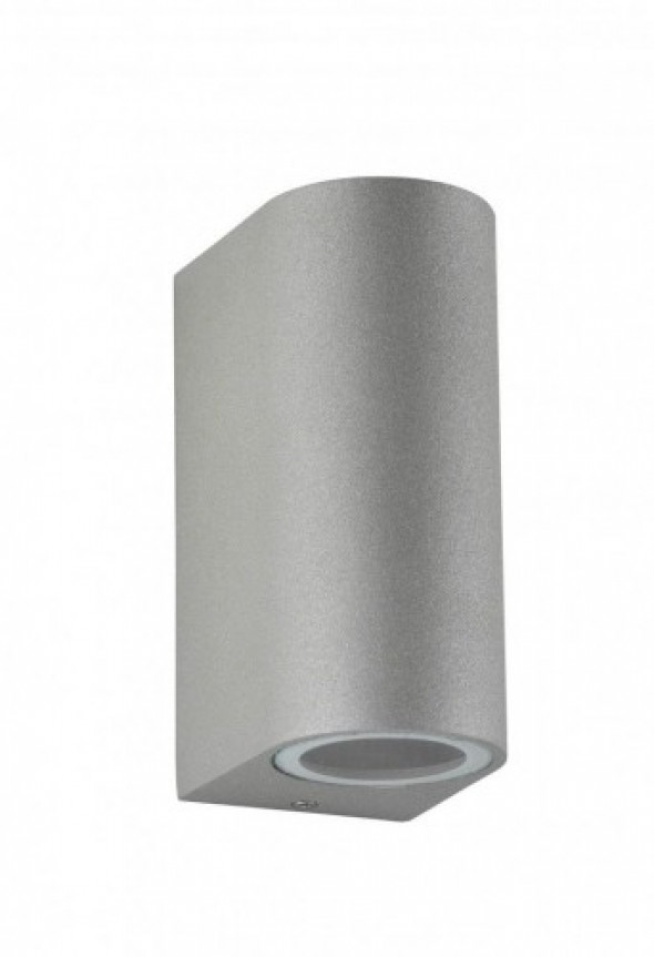 Mini kinkiet elewacyjny ścienny 2-punktowy srebrny 6002 AL