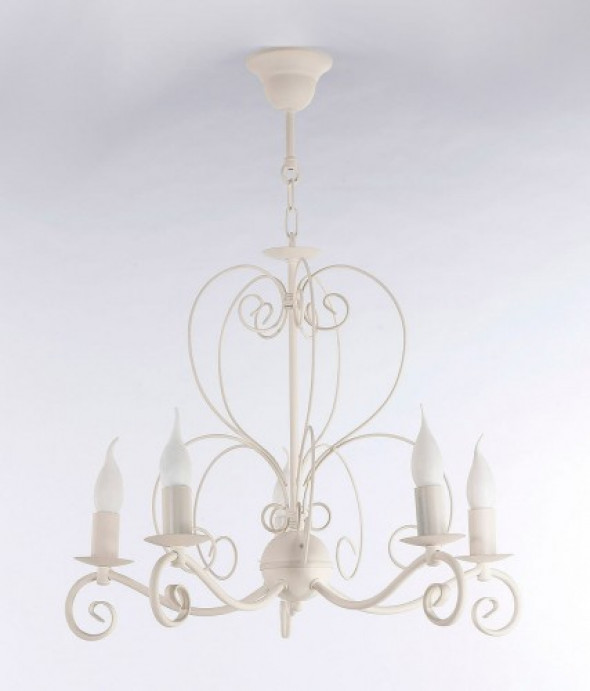 Mira Classic żyrandol 5-punktowy biały/kremowy/wenge/czarny