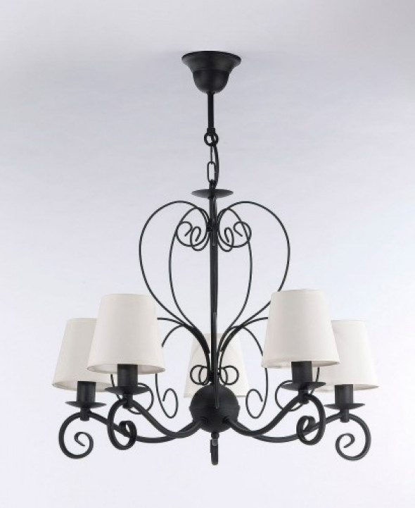 Mira żyrandol 5-punktowy biały/kremowy/wenge/czarny