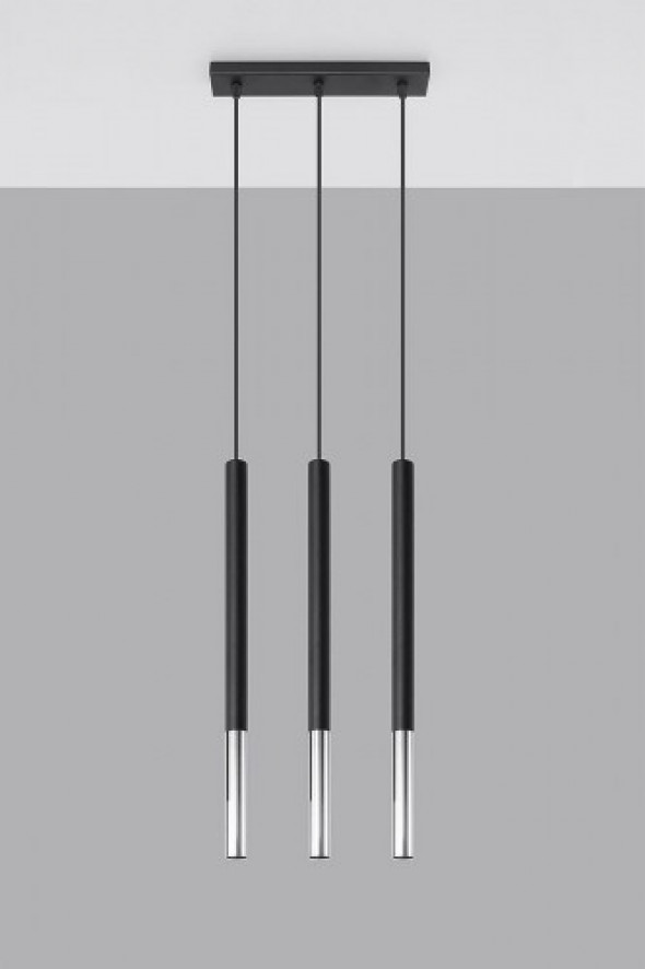 Mozaica lampa wisząca 3-punktowa czarna/chrom SL.0886