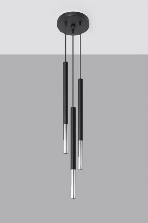 Mozaica lampa wisząca 3-punktowa czarna/chrom SL.0887