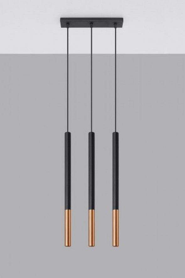 Mozaica lampa wisząca 3-punktowa czarna/miedź SL.0889