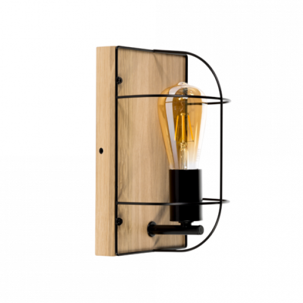 Netuno kinkiet 1-punktowy dąb olejowany/czarny 92041174