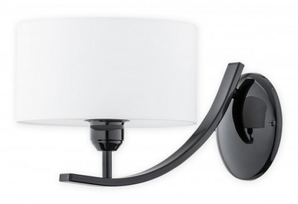 Orso kinkiet 1-punktowy czarny O2870 K1 CZA + BIA