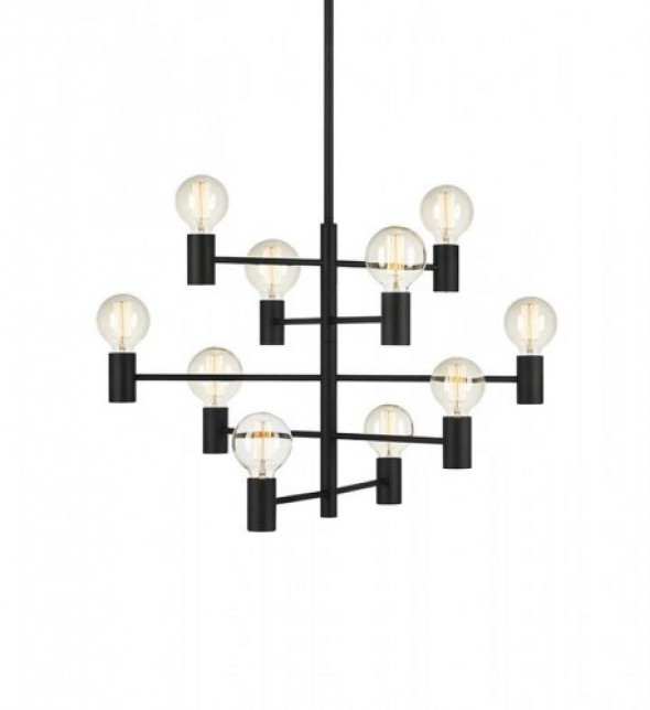 Paris lampa wisząca 10-punktowa czarna 107187