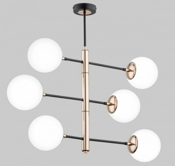 Pesco lampa wisząca 6-punktowa czarna/złota 62206