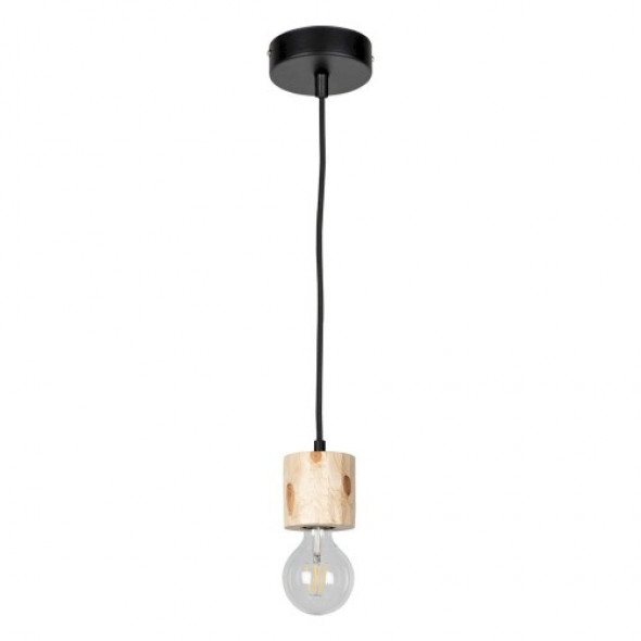 Pino lampa wisząca 1-punktowa sosna naturalna/czarna 7161150