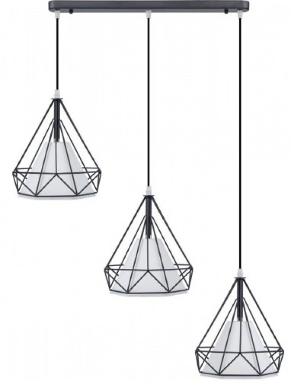 Piramida lampa wisząca 3-punktowa czarna/biała 8803/3 ZWIS - 01