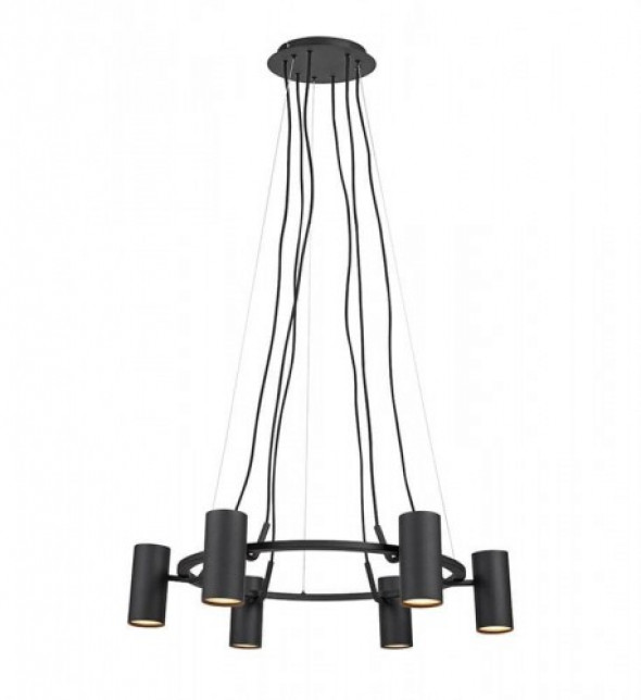 Porto lampa wisząca 6-punktowa czarna 107357