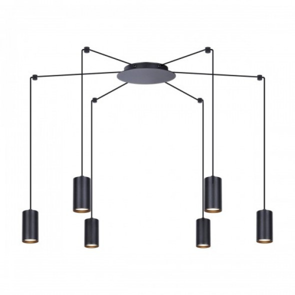 Puerto lampa wisząca 6-punktowa czarna K-4898