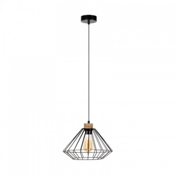 Raquelle D30 lampa wisząca 1-punktowa dąb olejowany/czarna 187119104