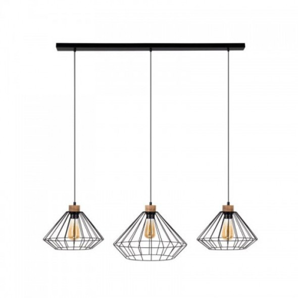 Raquelle lampa wisząca 3-punktowa dąb olejowany/czarna 187319304