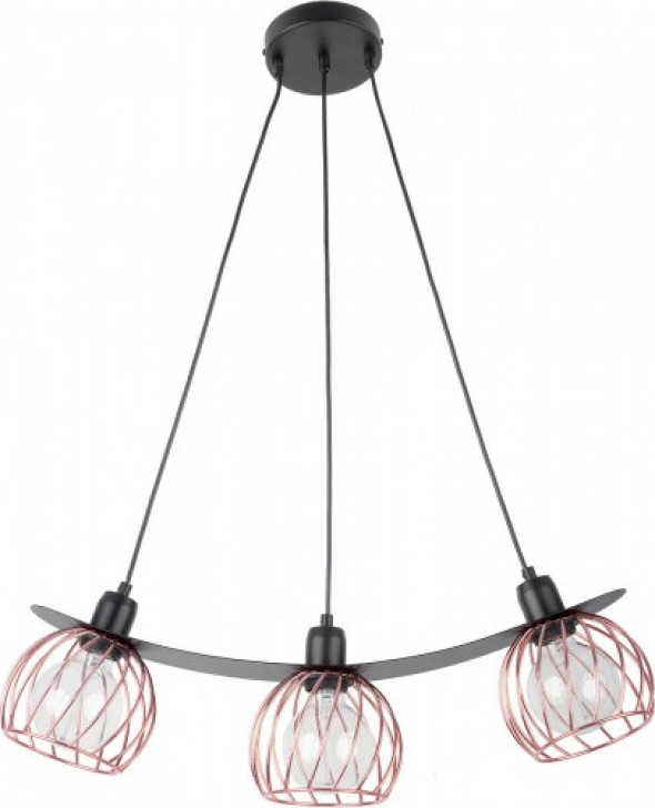 Regge lampa wisząca 3-punktowa czarna/miedź 31852