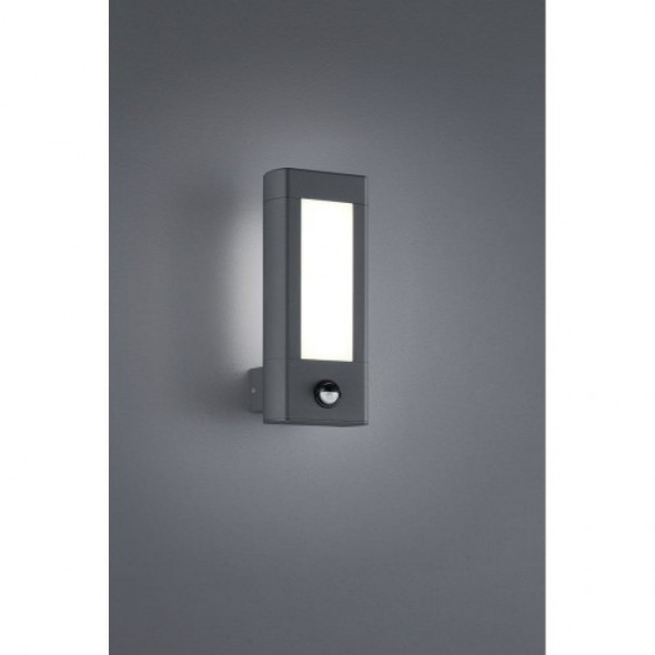 Rhine LED kinkiet elewacyjny 2- punktowy z czujnikiem ruchu antracyt 221669242
