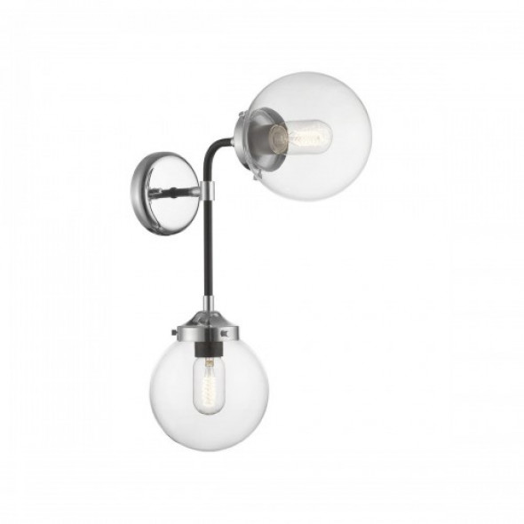 Riano kinkiet 2-punktowy chrom/transparent W0454-02D-STAC