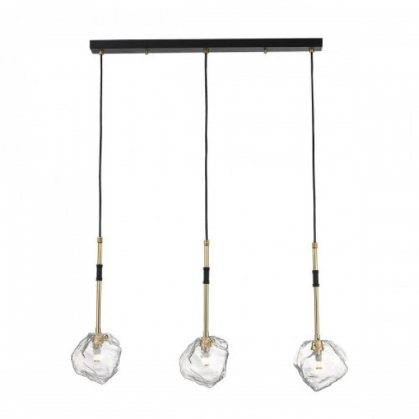 Rock lampa wisząca 3-punktowa czarna/złota P0488-03K-SEAC