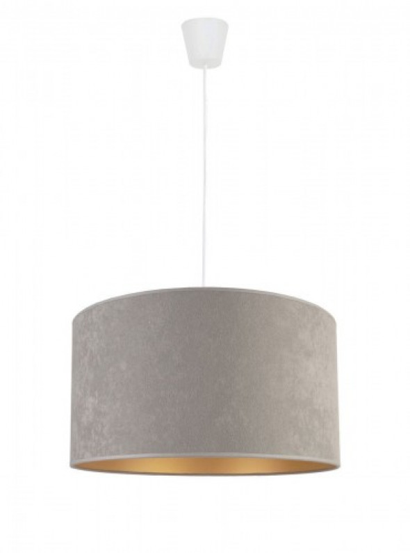 Roller Zamsz lampa wisząca 1-punktowa szara/złota 8976