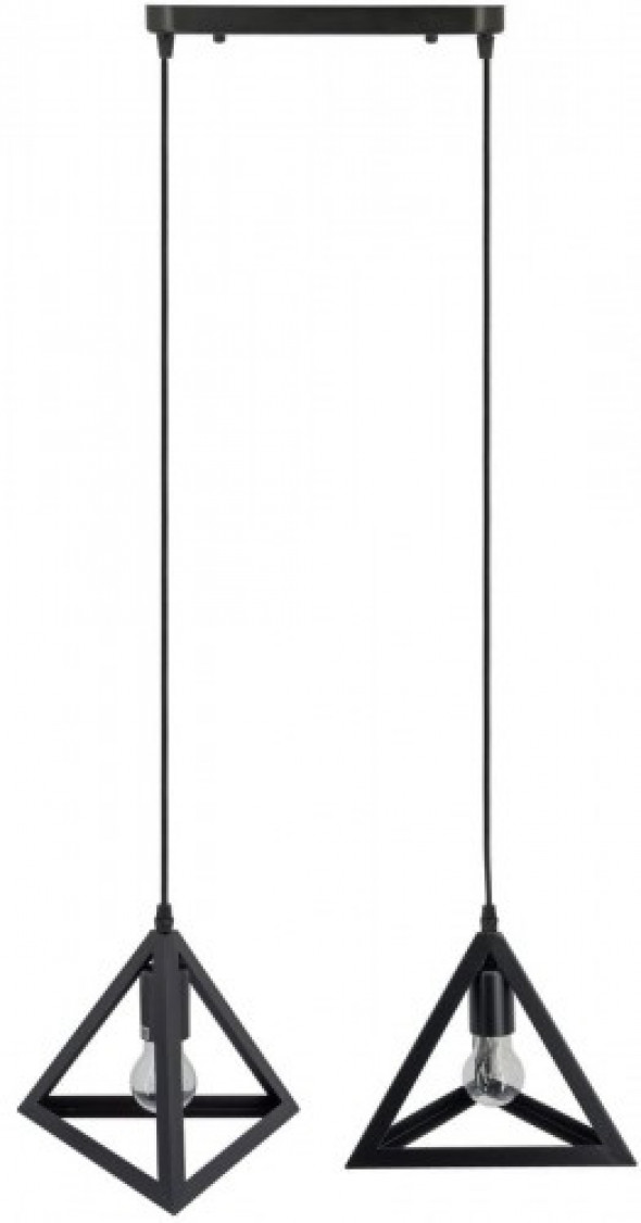 Romb lampa wisząca 2-punktowa czarna 6804/2 BLACK