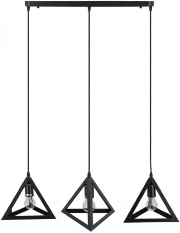 Romb lampa wisząca 3-punktowa czarna 6804/3 BLACK