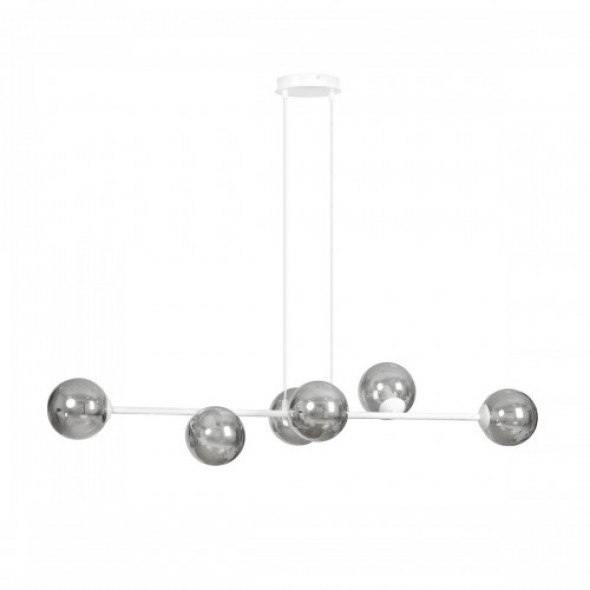Rossi lampa wisząca 6-punktowa biała/grafitowa 878/6
