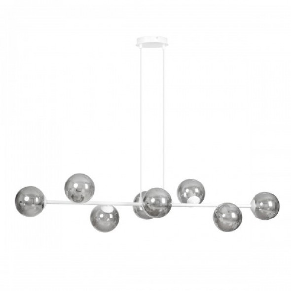 Rossi lampa wisząca 8-punktowa biała/grafitowa 878/8