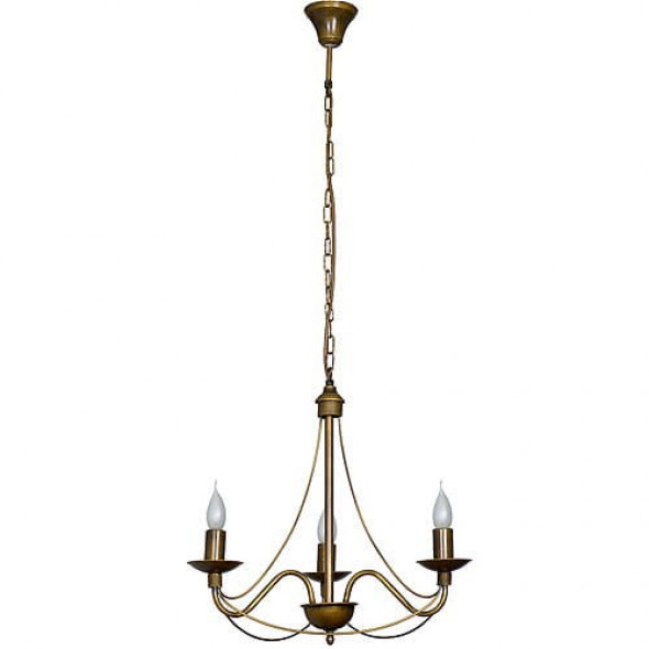 Róża żyrandol 3-punktowy stare złoto 397E/26