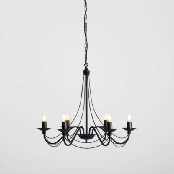 Róża żyrandol 6-punktowy czarny 397K1