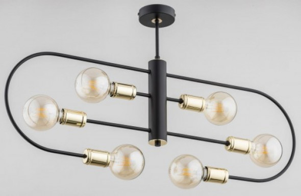 Signa lampa wisząca 6-punktowa czarna/złota 63028