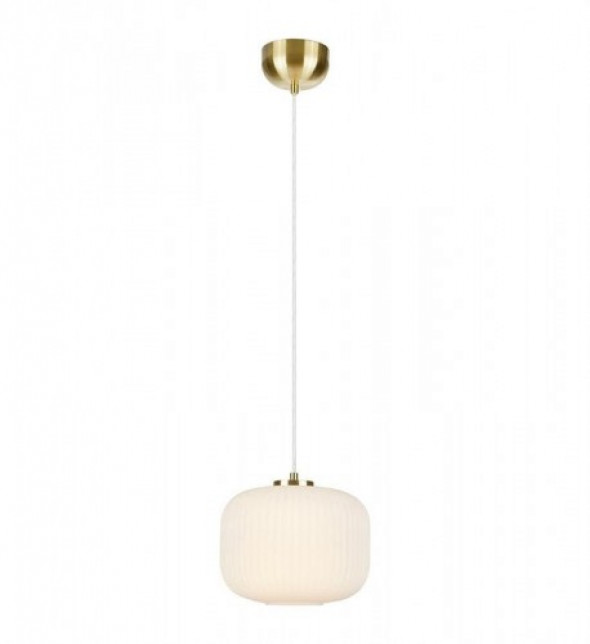 Sober lampa wisząca 1-punktowa mosiądz/biała 107918