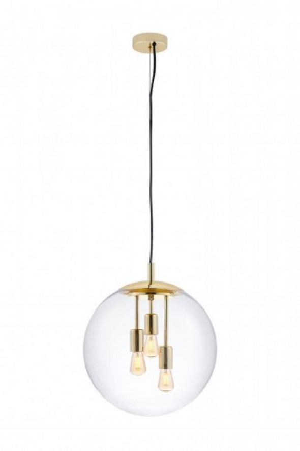 Surya lampa wisząca 3-punktowa złota/transparentna 10744305