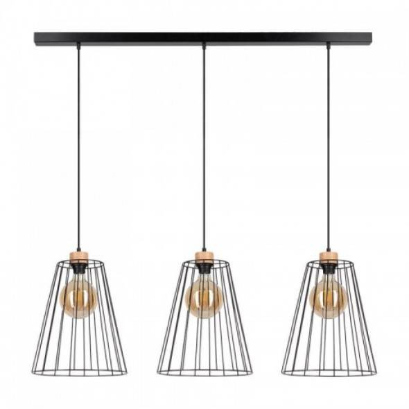 Swan Max lampa wisząca 3-punktowa dąb olejowany/czarna 19319304