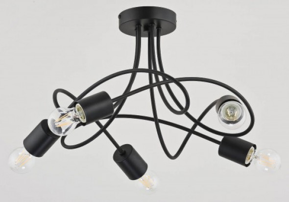 Targo lampa wisząca 5-punktowa czarna 24075