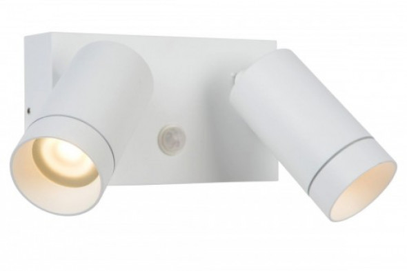 Taylor kinkiet elewacyjny ścienny 2-punktowy z czujnikiem ruchu biały 09831/02/31