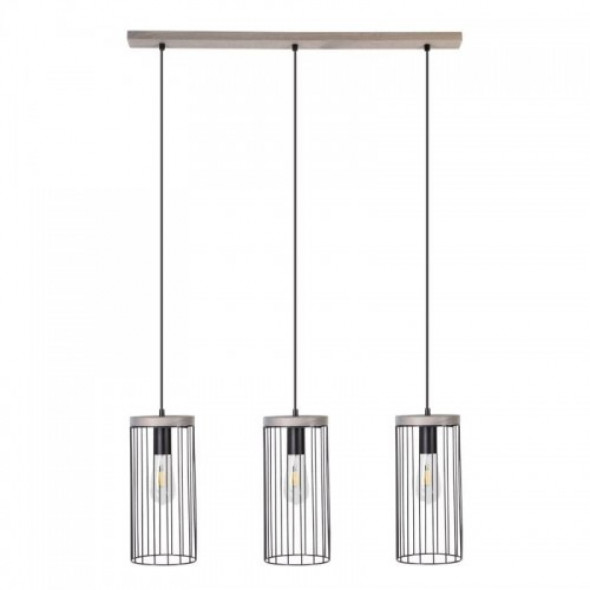 Timeo Max lampa wisząca 3-punktowa szara/czarna 195109357