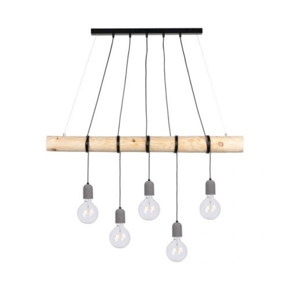 Trabo Concrete lampa wisząca 5-punktowa sosna naturalna/czarny /szary 69499504