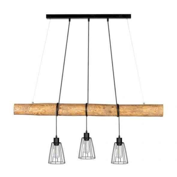 Trabo Long lampa wisząca 3-punktowa sosna bejcowana/czarny 69204304