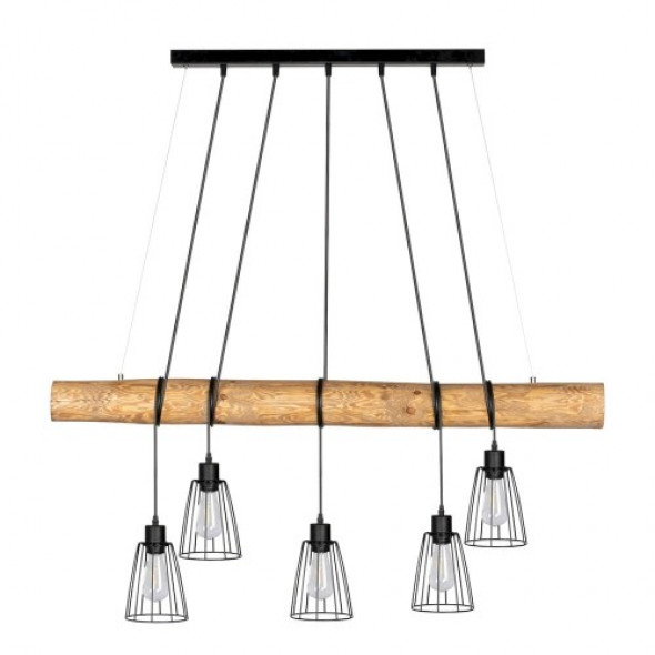 Trabo Long lampa wisząca 5-punktowa sosna bejcowana/czarny 69204504