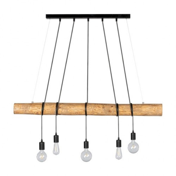 Trabo Long lampa wisząca 5-punktowa sosna bejcowana/czarny 69304504