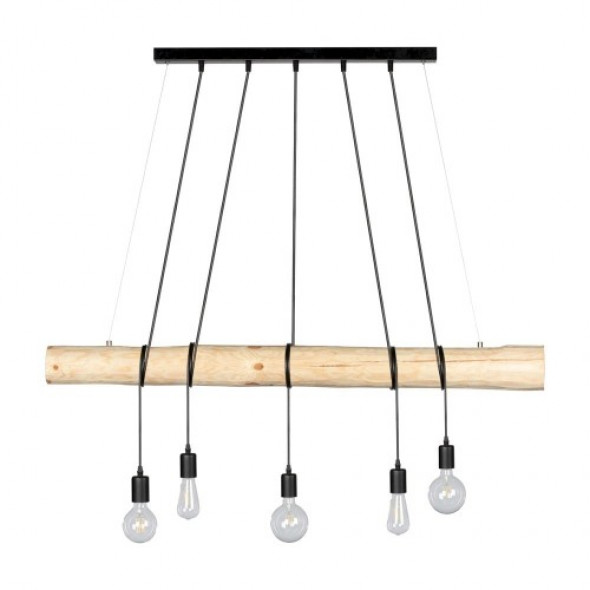 Trabo Long lampa wisząca 5-punktowa sosna naturalna/czarny 69314504