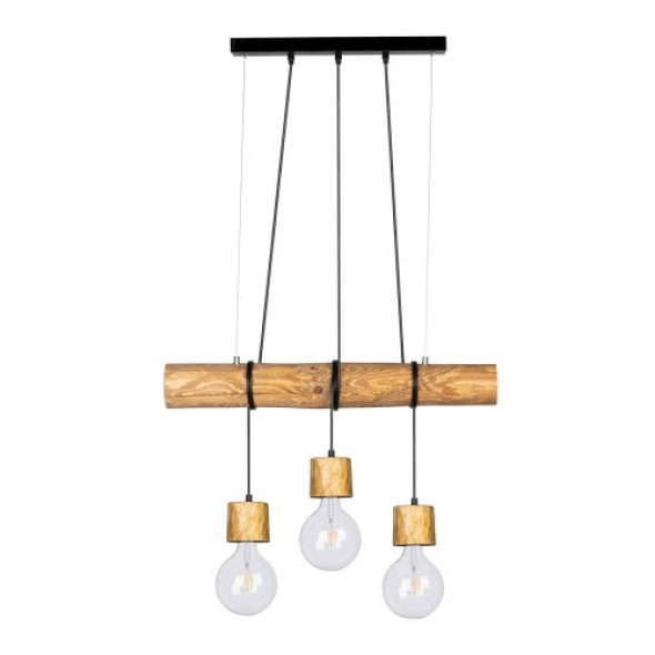 Trabo Pino lampa wisząca 3-punktowa sosna bejcowana/czarny 68315351