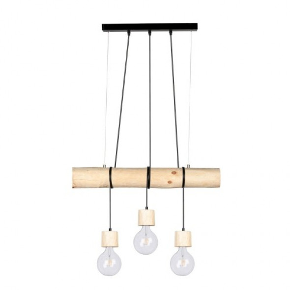 Trabo Pino lampa wisząca 3-punktowa sosna naturalna/czarny 68315350