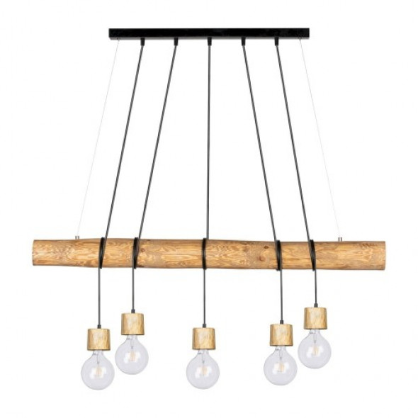 Trabo Pino lampa wisząca 5-punktowa sosna bejcowana/czarny 69315551
