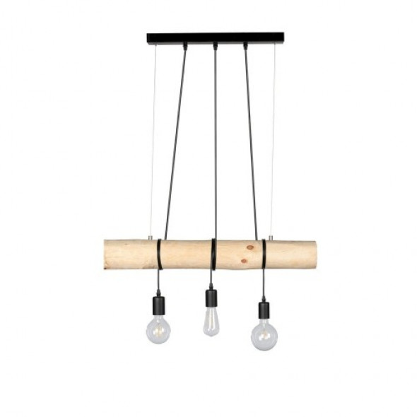 Trabo Short lampa wisząca 3-punktowa sosna naturalna/czarny 68314304