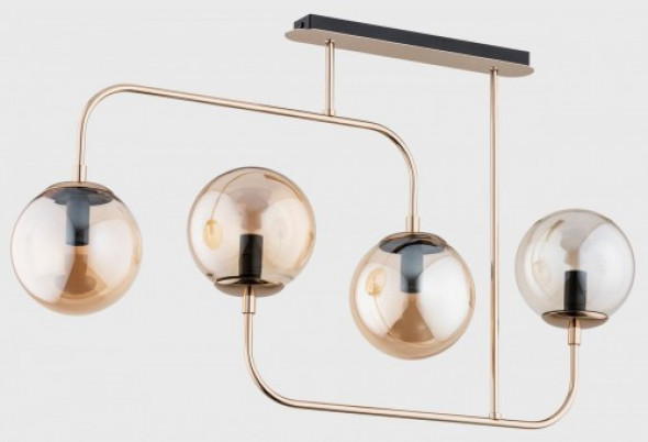 Trevi lampa wisząca 4-punktowa czarna/złota 63044