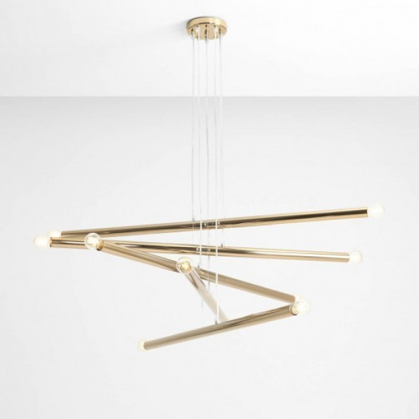 Tubo lampa wisząca 10-punktowa złota 1072M30