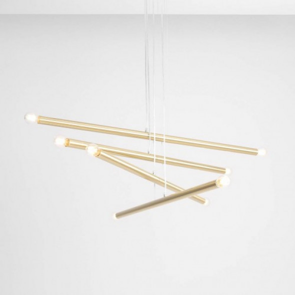 Tubo lampa wisząca 8-punktowa mosiądz 1072P40